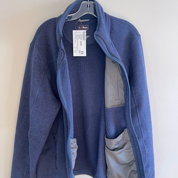 L.L. Bean Fleece Jacket Men’s XL Coat LL Navy Blue Sweater Full Zip New - Picture 5 of 10
